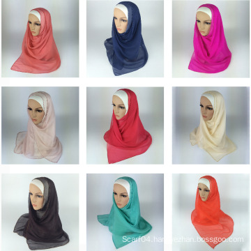100% Silk beading hijab tudung muslim scarf